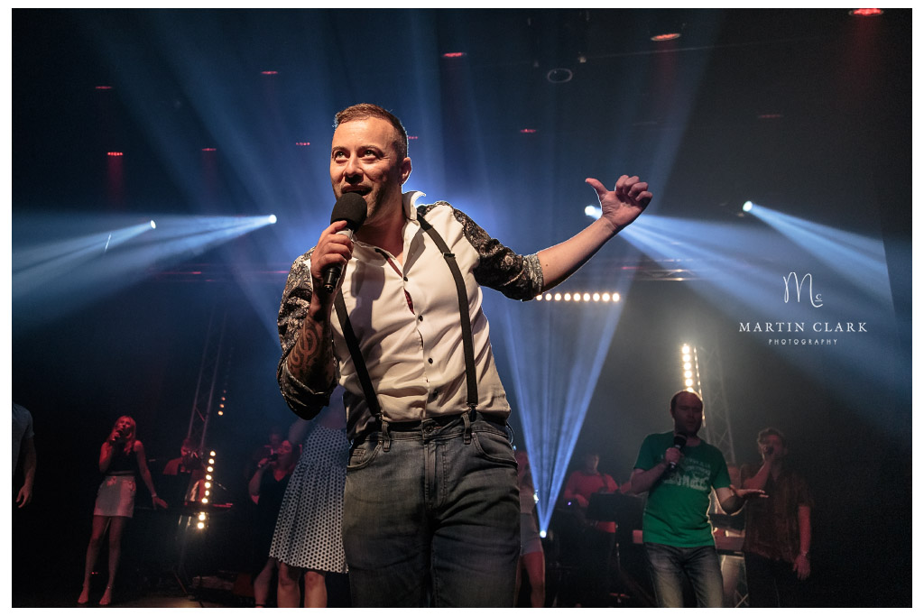 Singer performing on stage