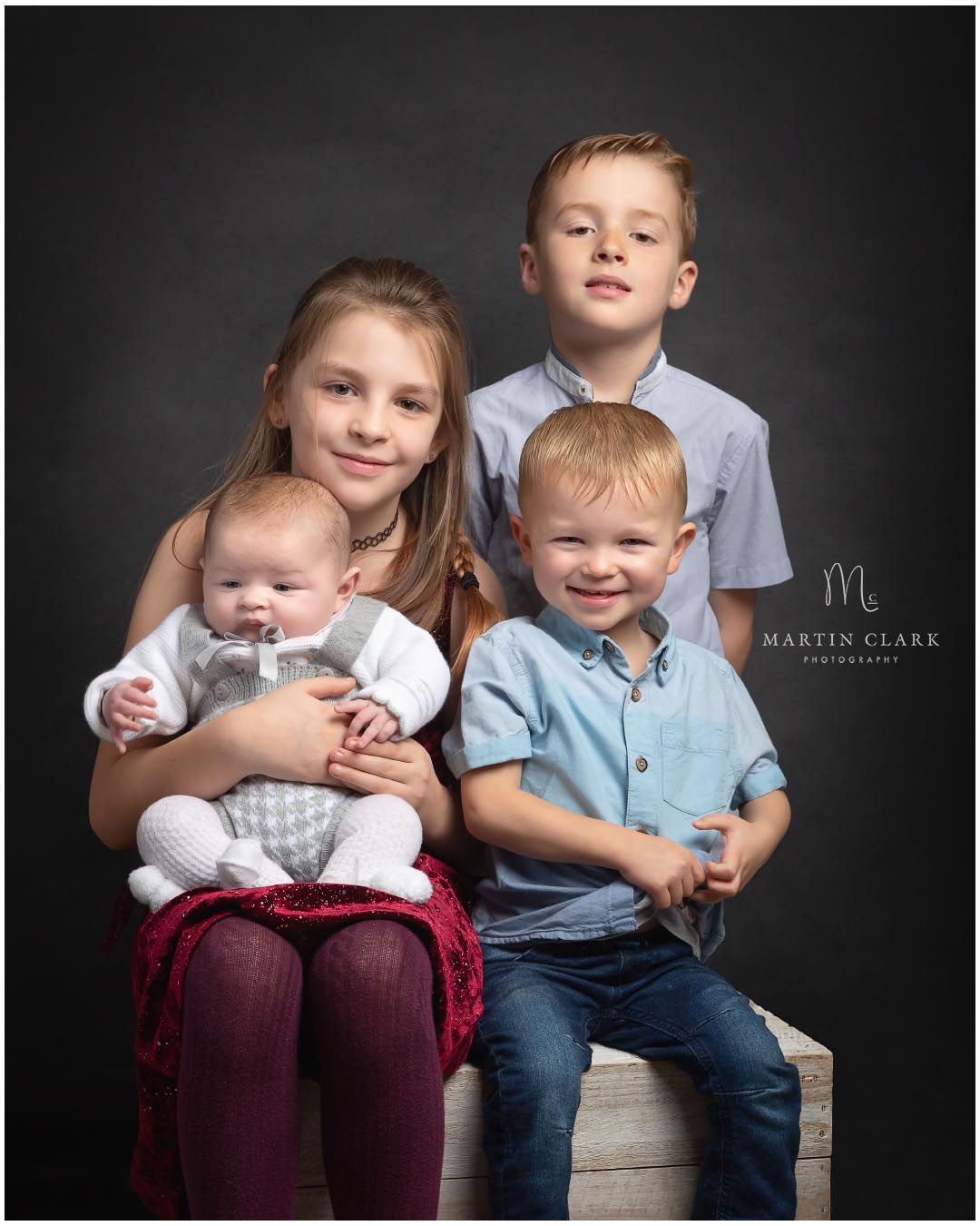 Portrait of young siblings