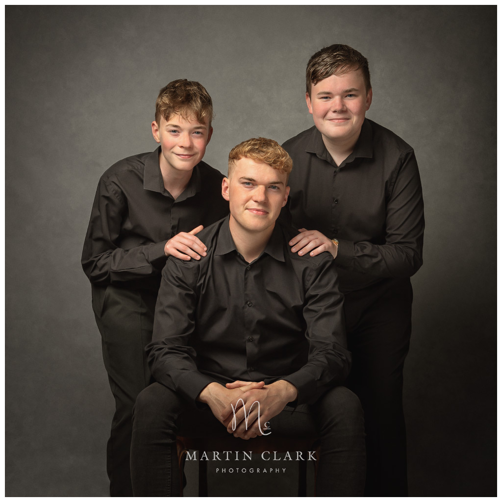 portrait of brothers dressed in black Ayrshire