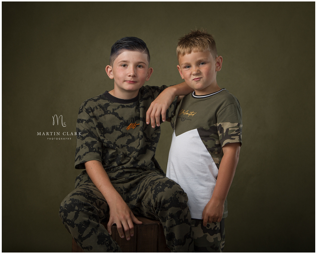 Brothers wearing cammo