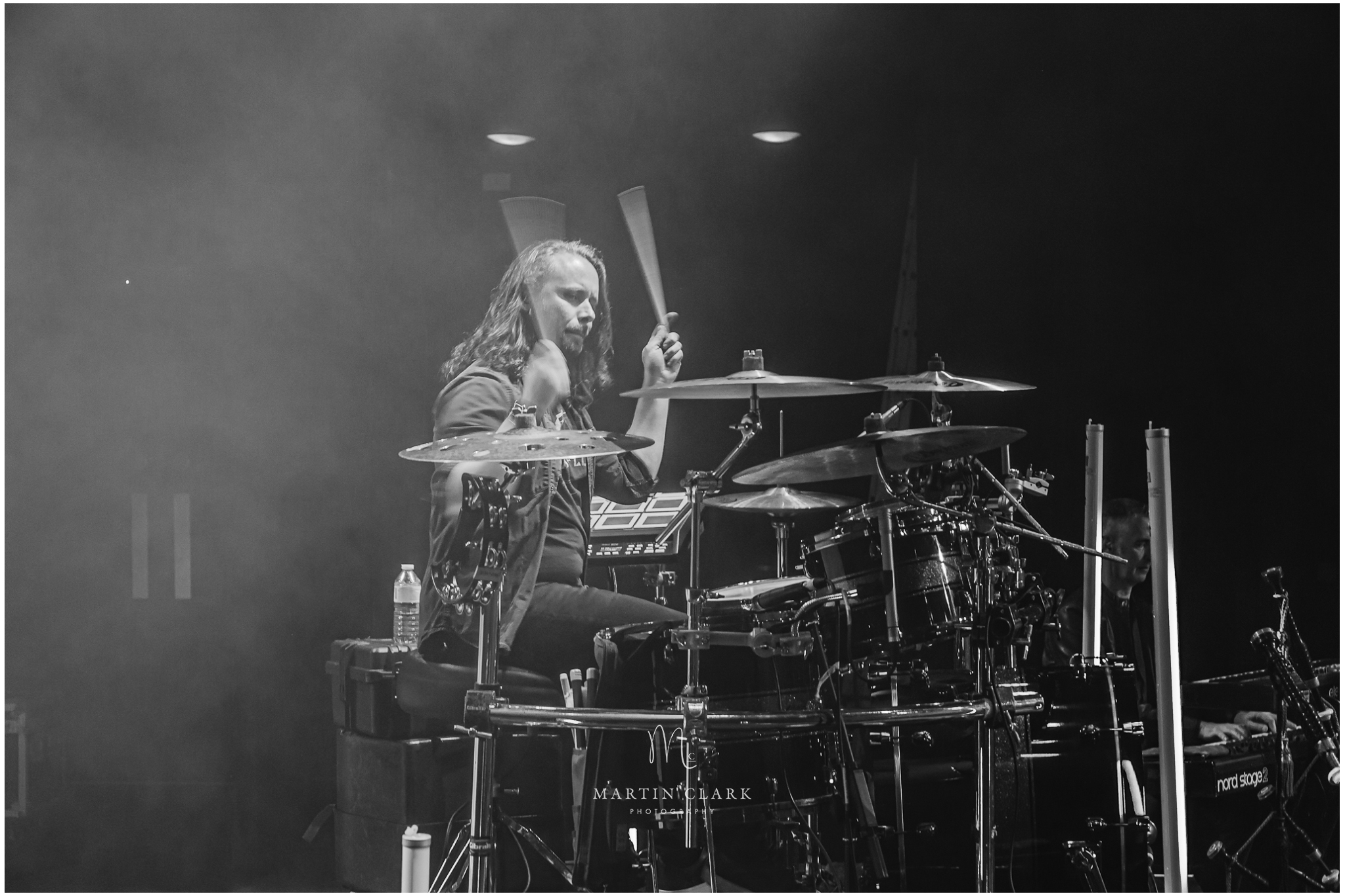 Skerryvore drummer Fraser West performing in concert
